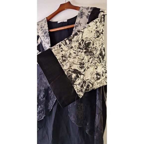 SPENCER ALEXIS Floral Lace Silk Blend Cardigan Blouse XL Bejeweled Glam Regency - Picture 6 of 9